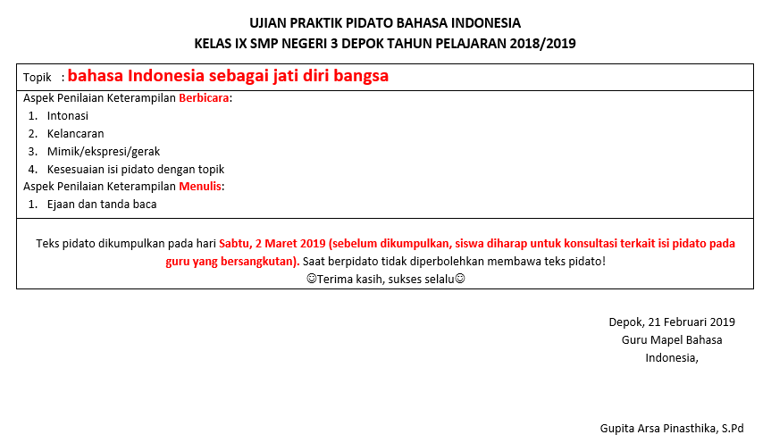 Materi Ujian Praktek Bahasa Indonesia Smp - Kumpulan Kunci Jawaban Buku